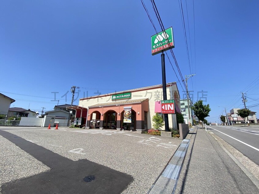 モスバーガー新潟大学前店(ファストフード)まで249m ハイエストヒル寺尾