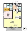 リヴェール山田 1LDKの間取り