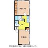 北陸黄金ハイツＦ 2DKの間取り