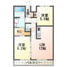 Kokomo天神尾 2LDKの間取り