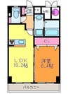 グレイスヴィラ西大畑 1LDKの間取り