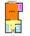 キーウエスト米山 1Kの間取り