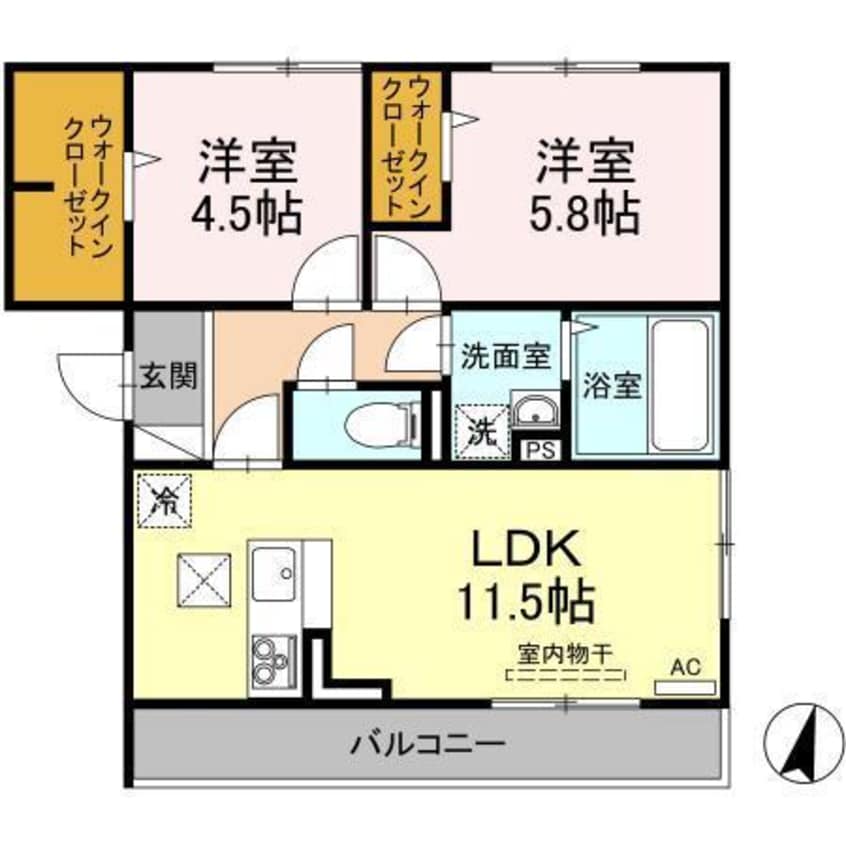 間取図 アルテール新和　A棟