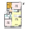 D-ROOM上所中 2LDKの間取り