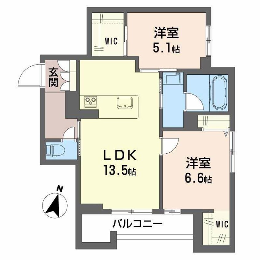 間取図 笹口２丁目シャーメゾン
