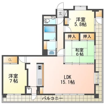 間取図 ダイアパレス女池上山602