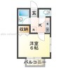 ブロードウェータウンＢ 1Kの間取り
