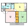 ウォーター・シールドＢ 2DKの間取り