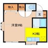 ハイツメルクール 1Kの間取り