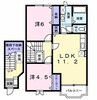 ビレッジ上木戸B 2LDKの間取り