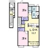 クレスト櫻 2LDKの間取り