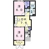 コリーヌ・メゾン1、2 2DKの間取り