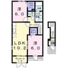 ソレイユ水月A・B 2LDKの間取り
