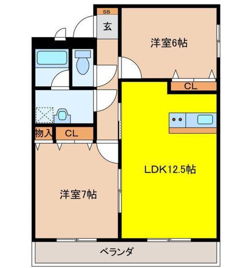 間取図 サンヘルメス尾山