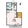 フローラB 1Rの間取り