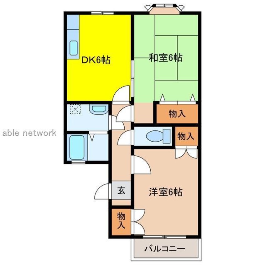 間取図 メンバーズタウンカーメル寺山II