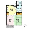ファミール花かいどう 2DKの間取り