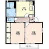 アルカディア石動 2DKの間取り