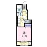 カレンジュラ 1Kの間取り