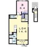 フェリオ河渡 1LDKの間取り