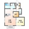 グレイスコート 1LDKの間取り