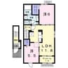 グリーンリーブスII 2LDKの間取り