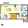 グランコートB 1LDKの間取り