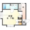 パレスアクアマリン大形 1Kの間取り
