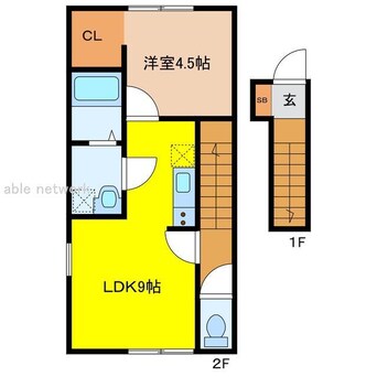 間取図 Ｒｏｏｍｓ白新町