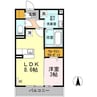 クレサージュ 1LDKの間取り
