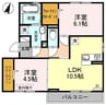 プランタン石山 2LDKの間取り