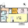 アユートＡ 1LDKの間取り