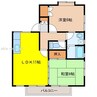 グリーンハイツII 2LDKの間取り