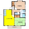 グリーンハイツII 2LDKの間取り