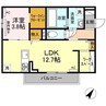 ピターニュB 1LDKの間取り