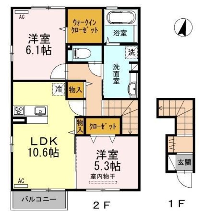 間取図 メゾン　アンソレイエB