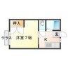 グリーンハイムII 1Kの間取り