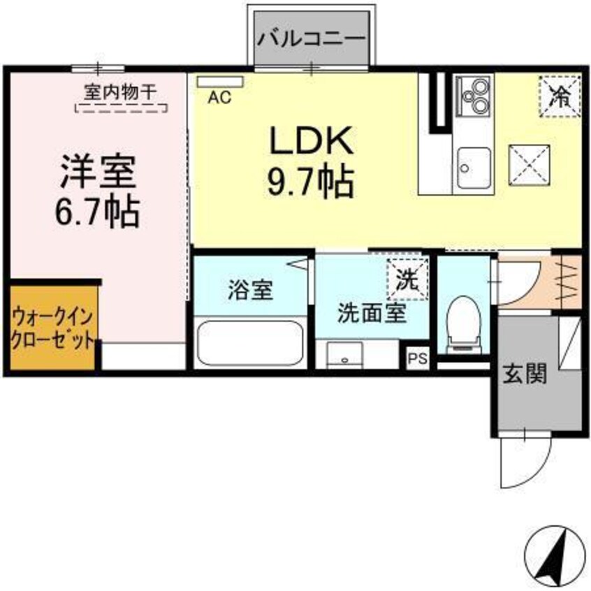 間取図 D-ROOM竹尾I