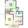 コーポみのかわ 2Kの間取り
