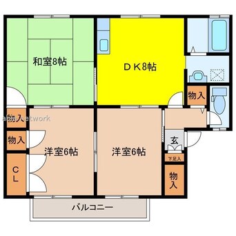 間取図 セジュール萌木野A