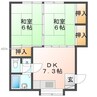 カーサ　ベルポンテB棟 2DKの間取り
