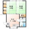 カーサ　ベルポンテB棟 2DKの間取り