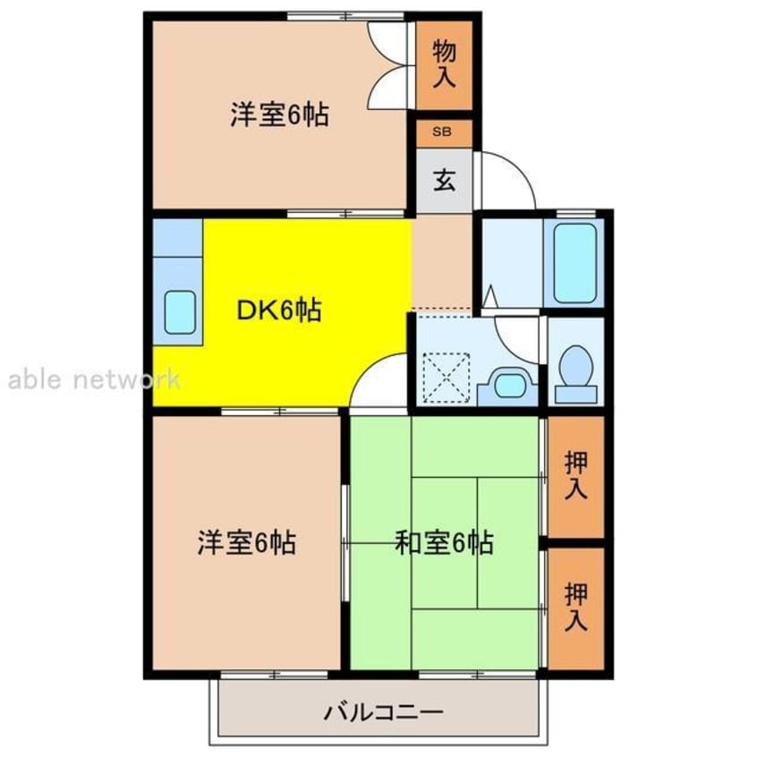 間取図 セジュール東明A