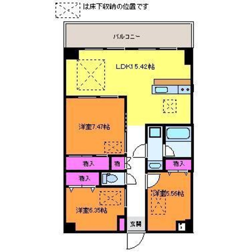 間取図 ルネスH笹口