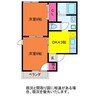 フルーヴ松波 2DKの間取り