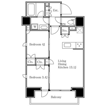 間取図 プライムガーデン恵比寿南