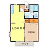 553ガーデンA棟 1LDKの間取り
