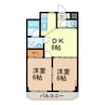 メモリープラザ小山 2DKの間取り