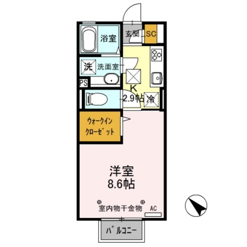 間取図 Ｄ-ｒｏｏｍ思川ヴェール Ｅ