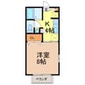 フレグランス西友　C 1Kの間取り